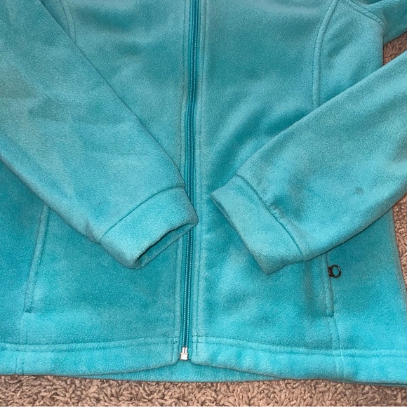 Columbia Full Zipper Fleece Jacket Girls Bright Sky Blue Size Large 14/16 - Picture 3 of 12